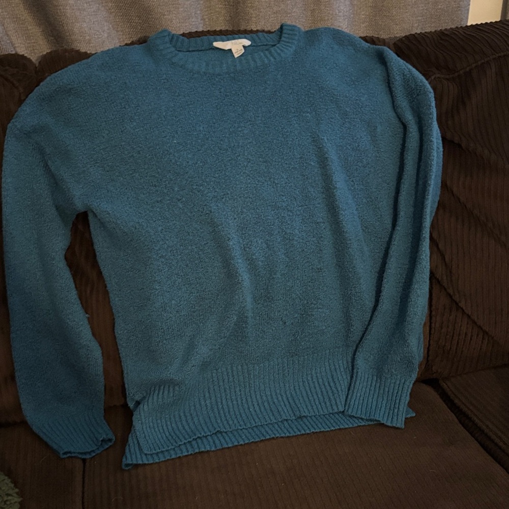 Time and Tru Men's Teal Crewneck Sweater